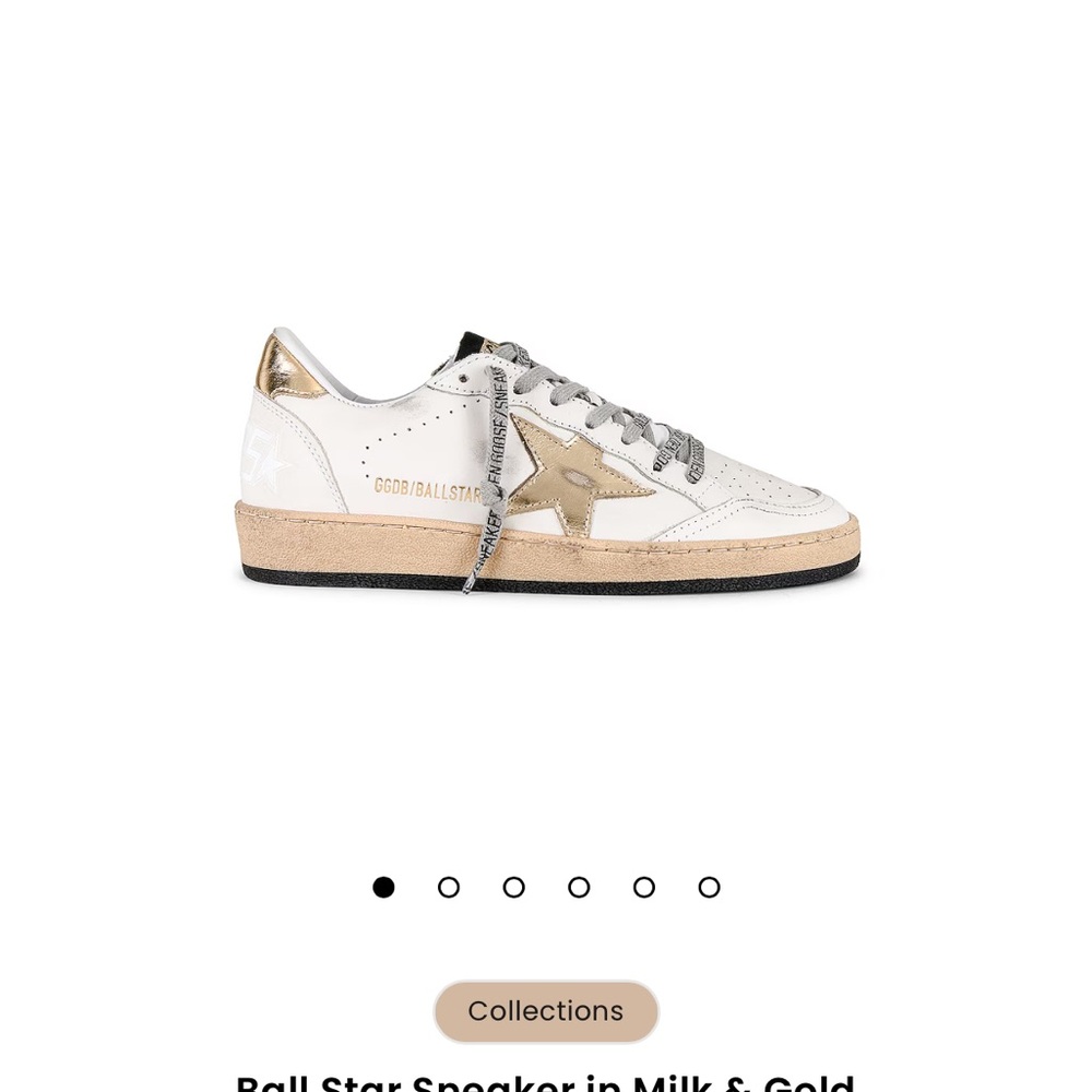 Golden Goose Ball Star Sneakers - White & Gold